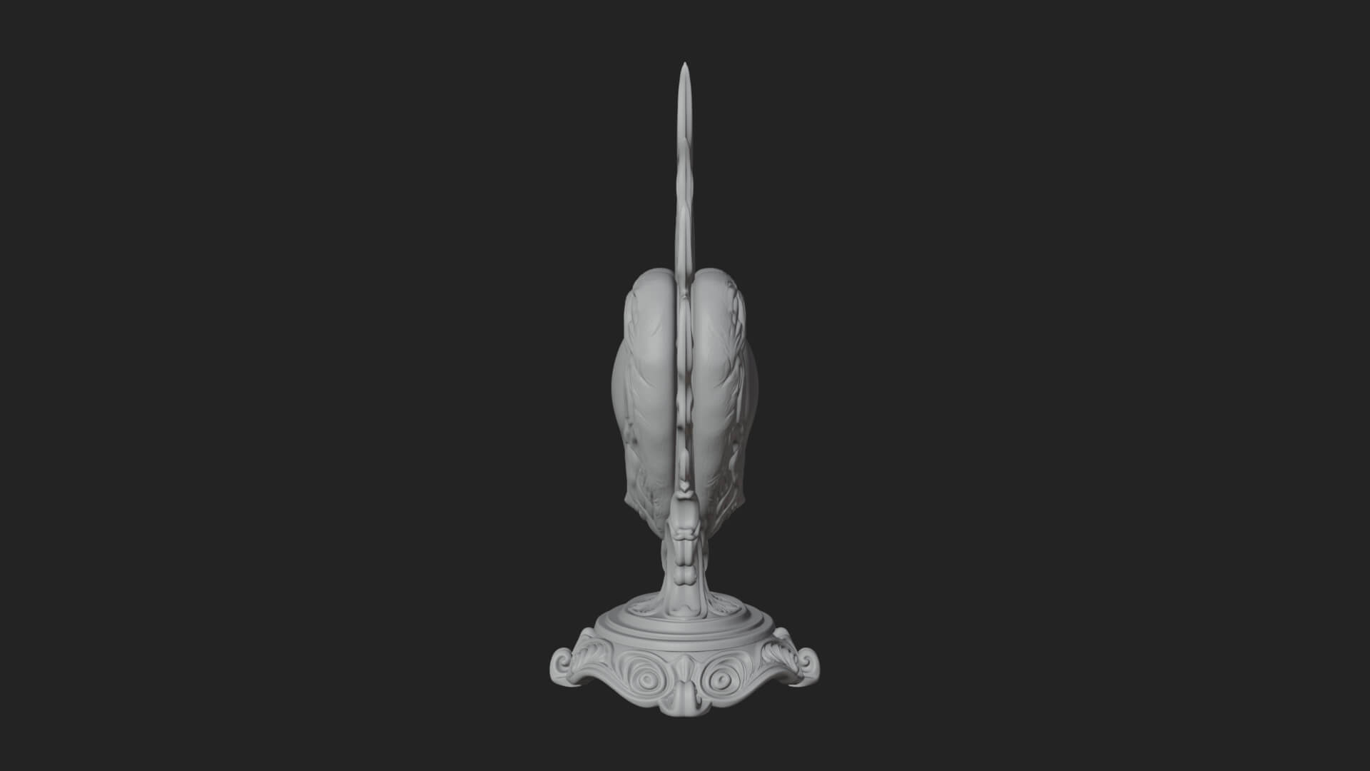 Flaming Heart on Stand Statue Design 4 3D Print Model 3D Model