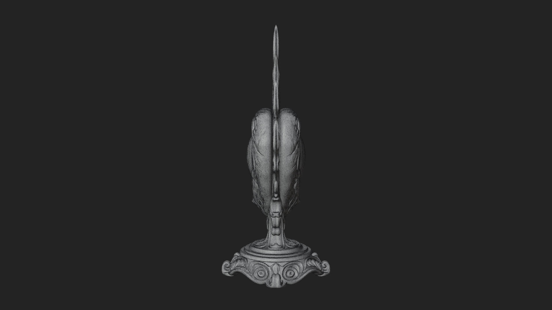 Flaming Heart on Stand Statue Design 4 3D Print Model 3D Model