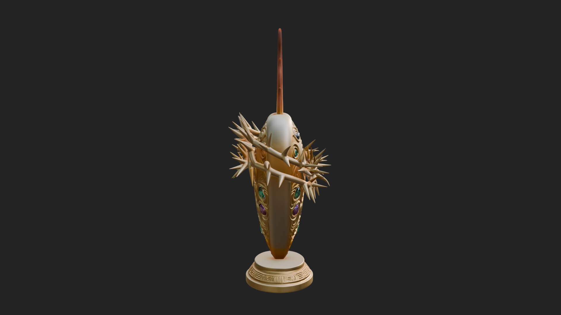 Flaming Sacred Heart Ornament Design 1 3D Print Model 3D Model
