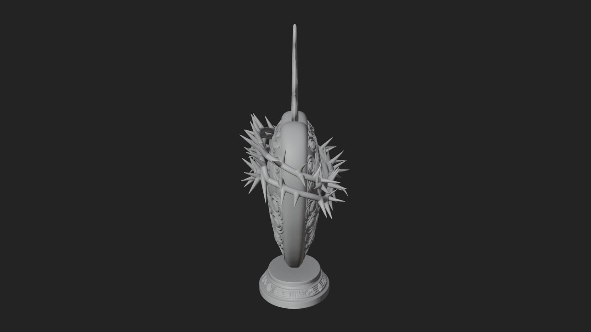 Flaming Sacred Heart Ornament Design 1 3D Print Model 3D Model