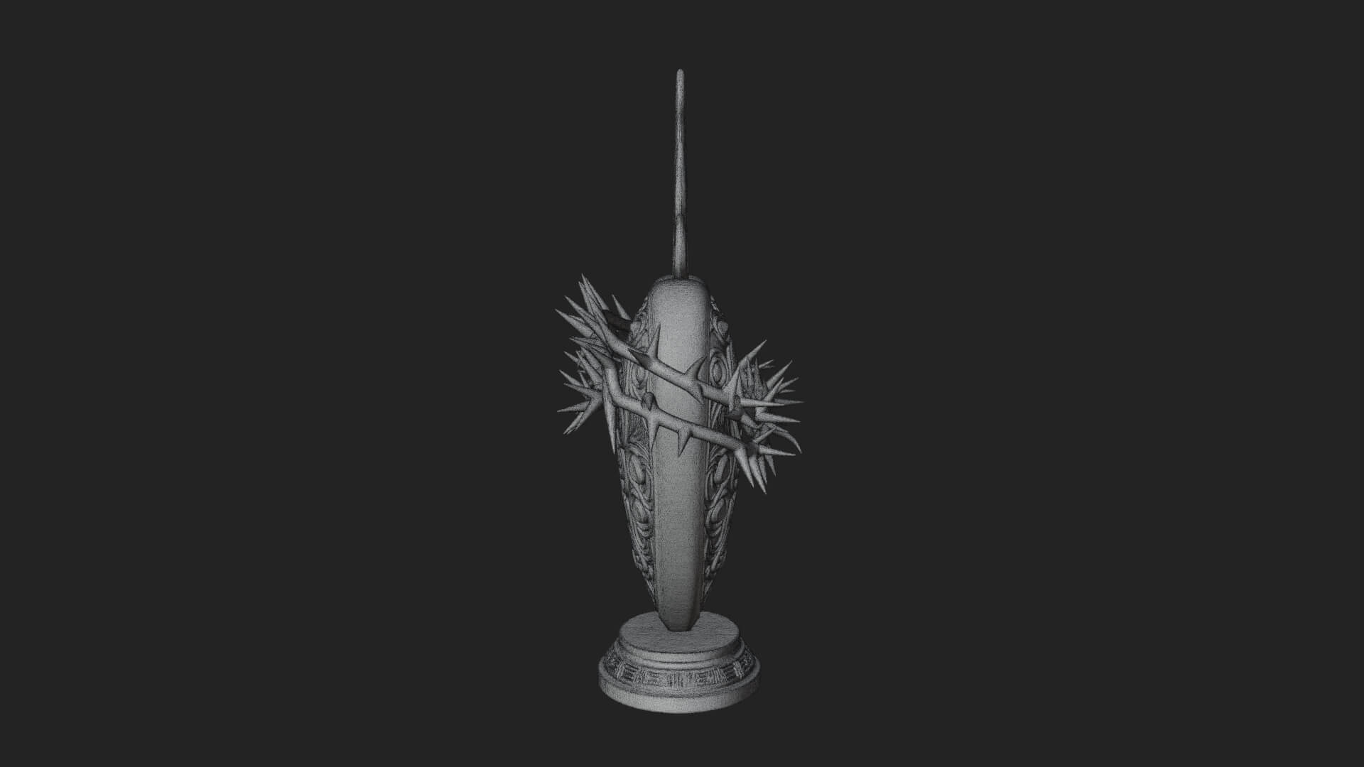 Flaming Sacred Heart Ornament Design 1 3D Print Model 3D Model