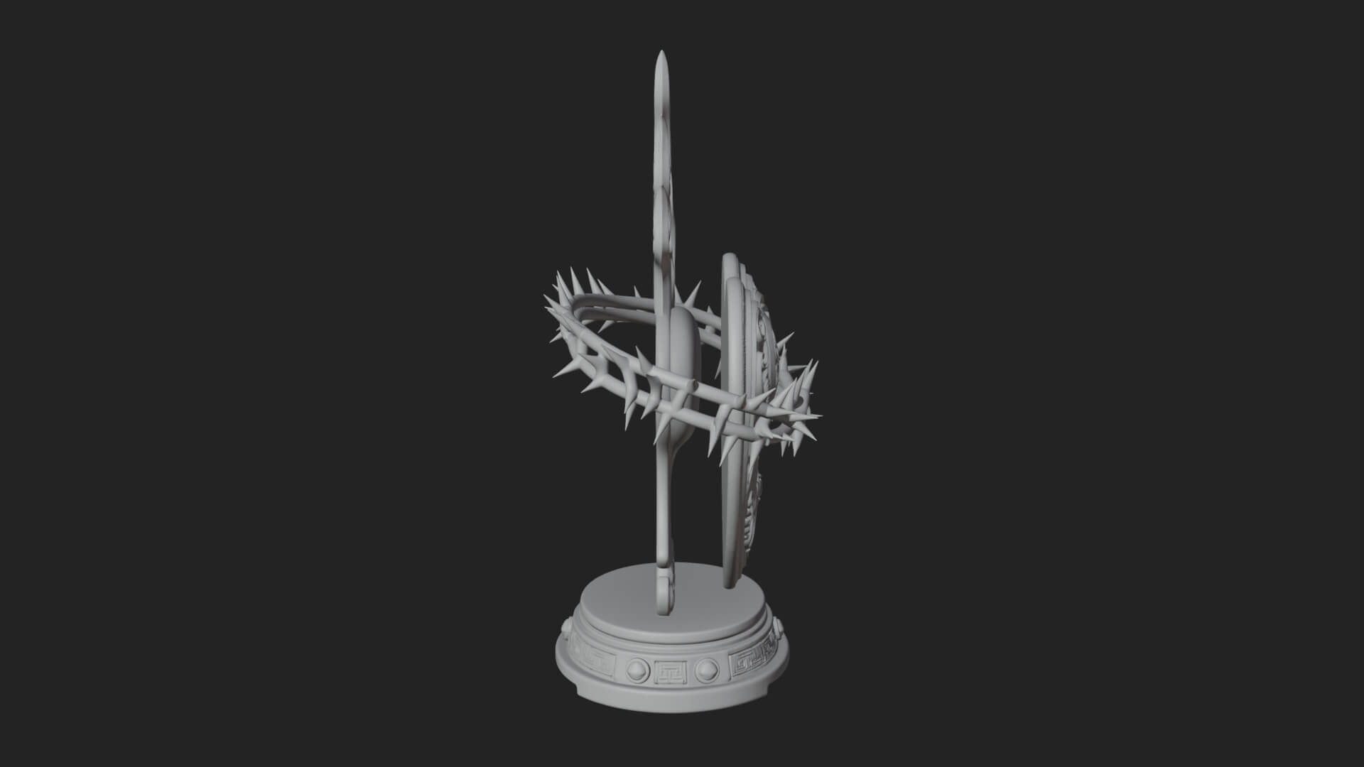 Flaming Sacred Heart Ornament Design 2 3D Print Model 3D Model