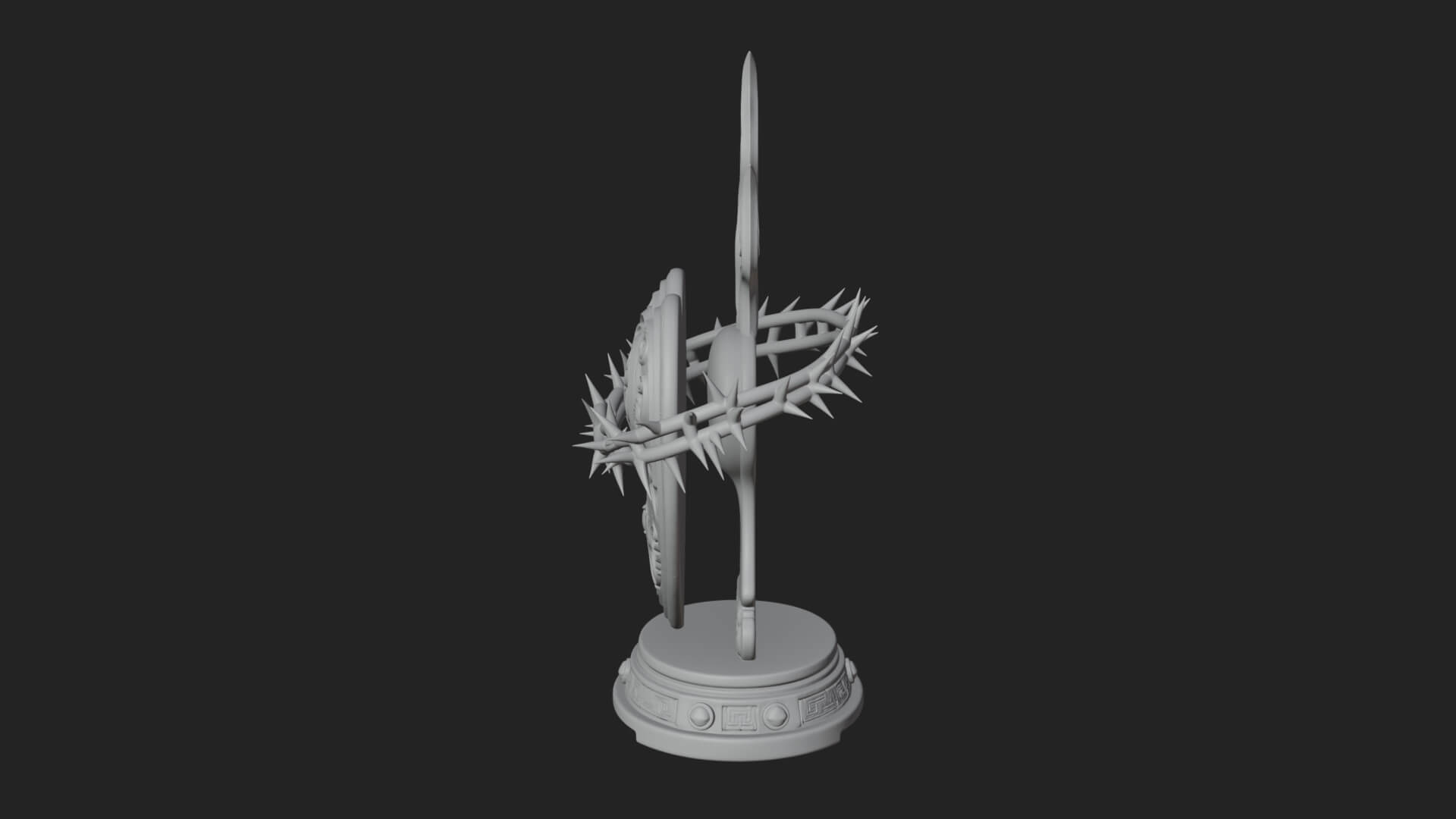 Flaming Sacred Heart Ornament Design 2 3D Print Model 3D Model