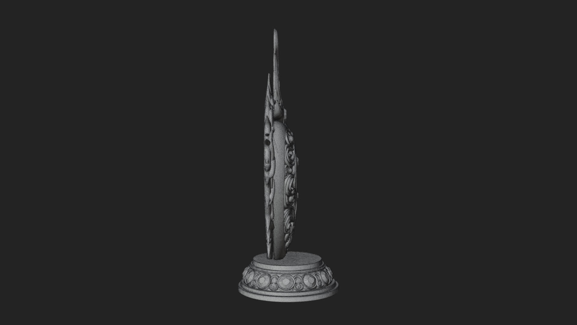 Flaming Sacred Heart Ornament Design 4 3D Print Model 3D Model