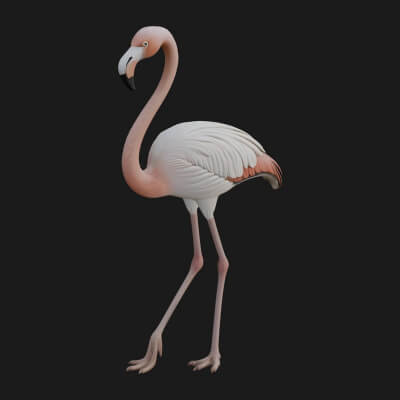 Flamingo Bird Statue Design 2 3D Print Model