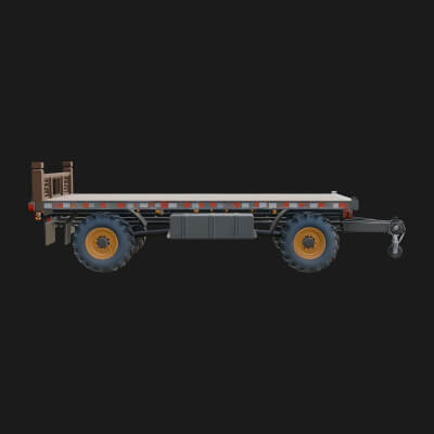 Flatbed Trailer Model Design 1 3D Print Model
