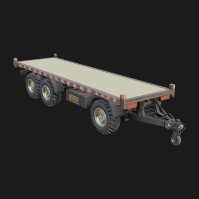 Flatbed Trailer Model Design 3 3D Print Model