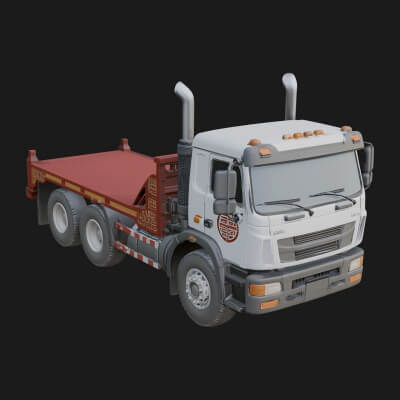 Flatbed Truck Model Design 4 3D Print Model