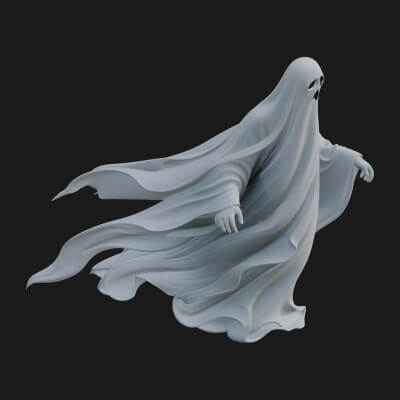 Floating Ghost Statue Design 1 3d Print Model