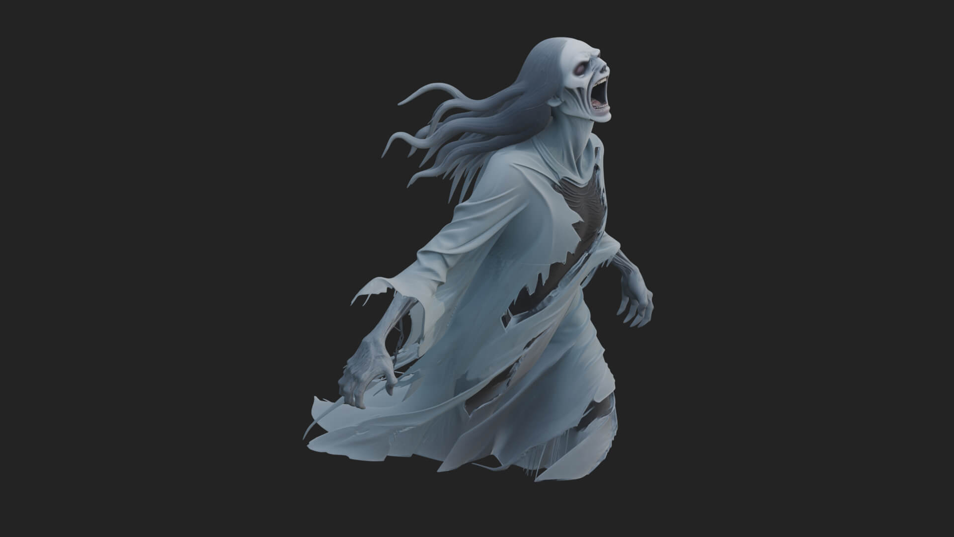 Floating Ghost Statue Design 10 3D Print Model 3D Model
