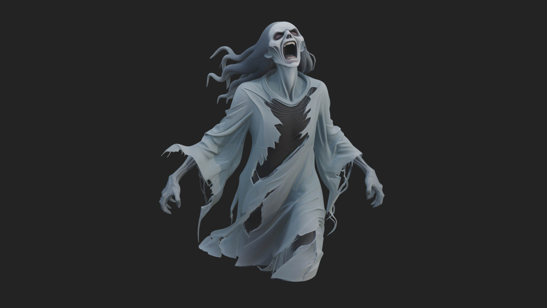 Floating Ghost Statue Design 10 3D Print Model 3D Model
