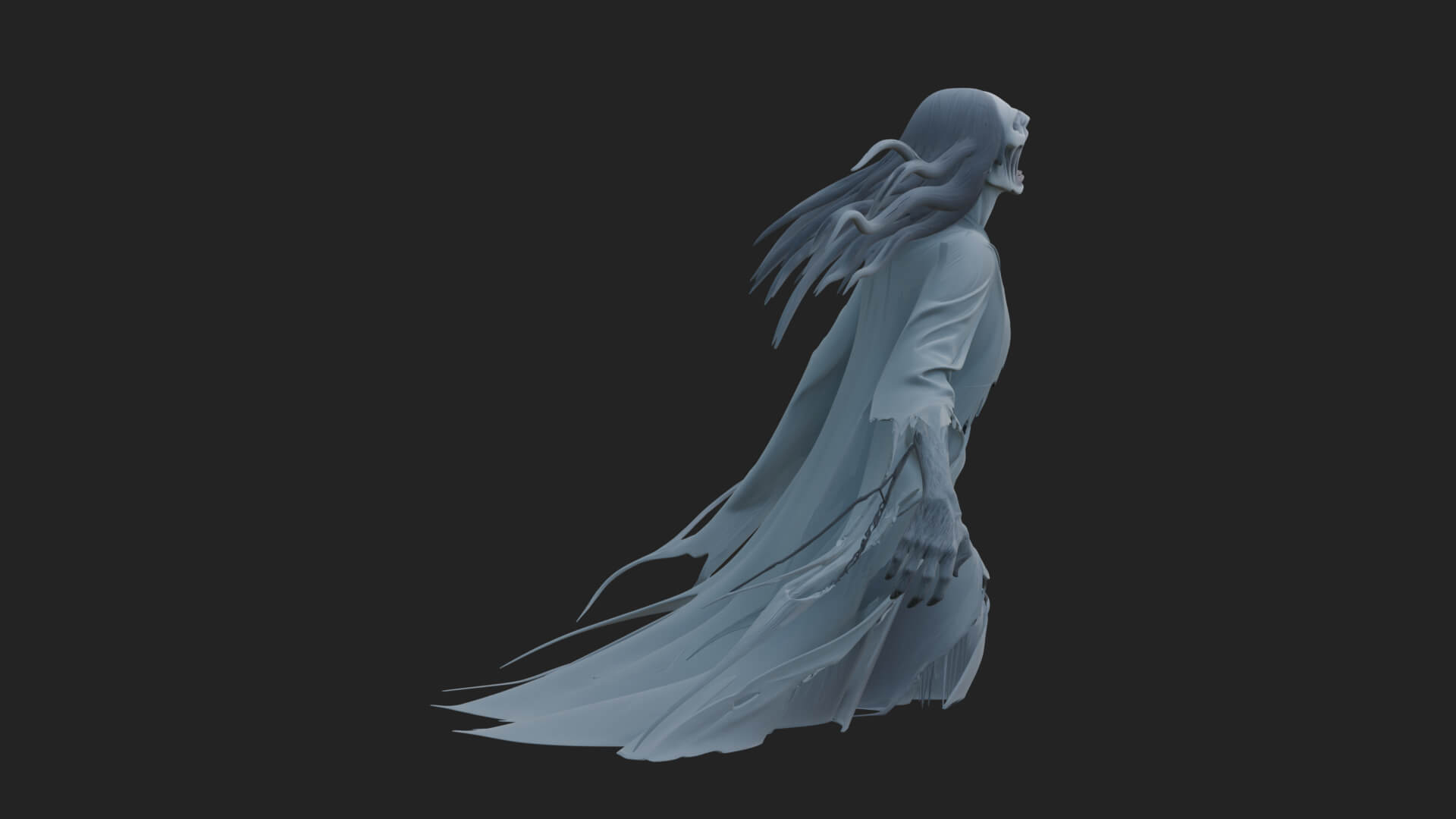 Floating Ghost Statue Design 10 3D Print Model 3D Model