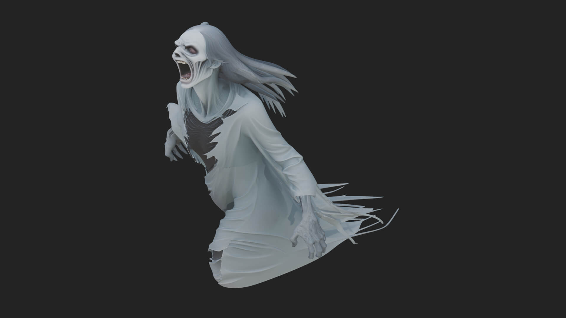 Floating Ghost Statue Design 10 3D Print Model 3D Model