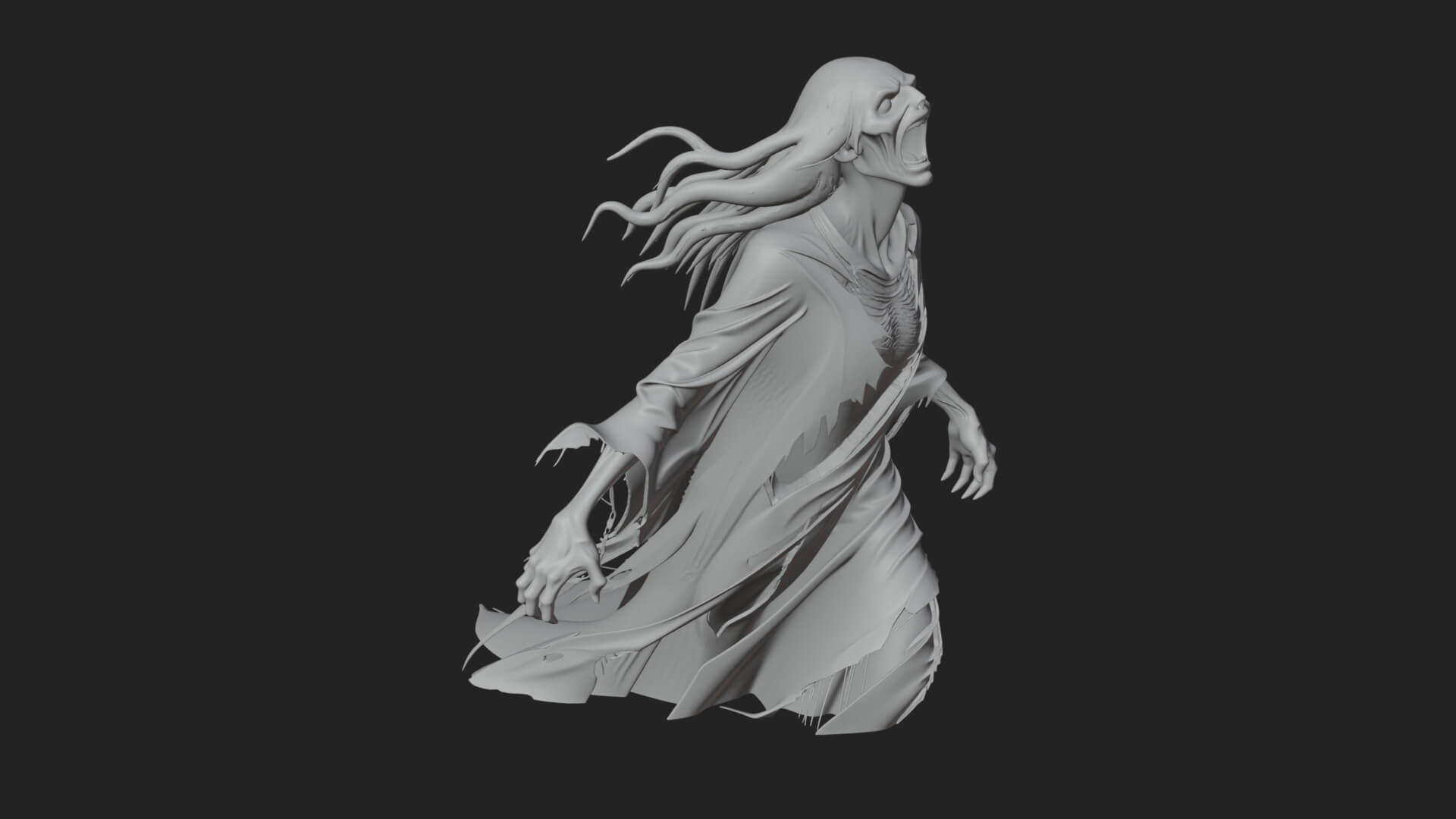 Floating Ghost Statue Design 10 3D Print Model 3D Model