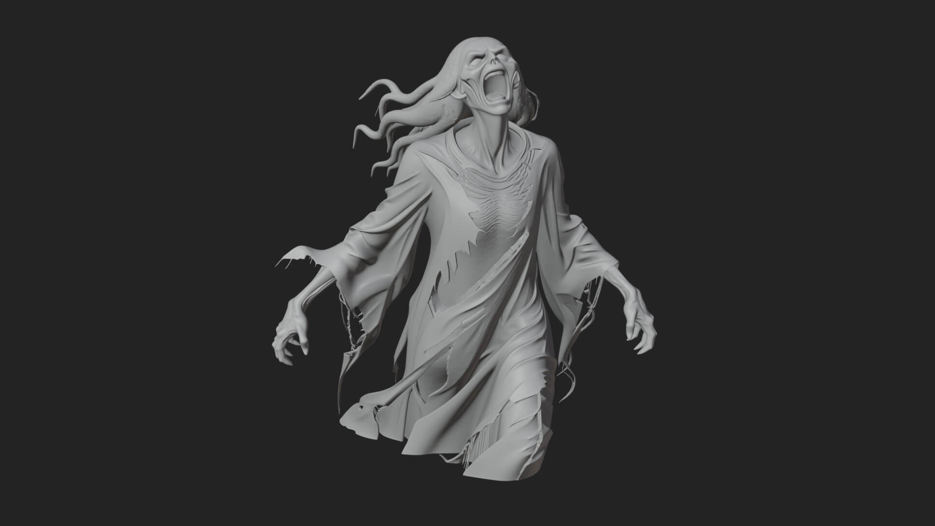 Floating Ghost Statue Design 10 3D Print Model 3D Model