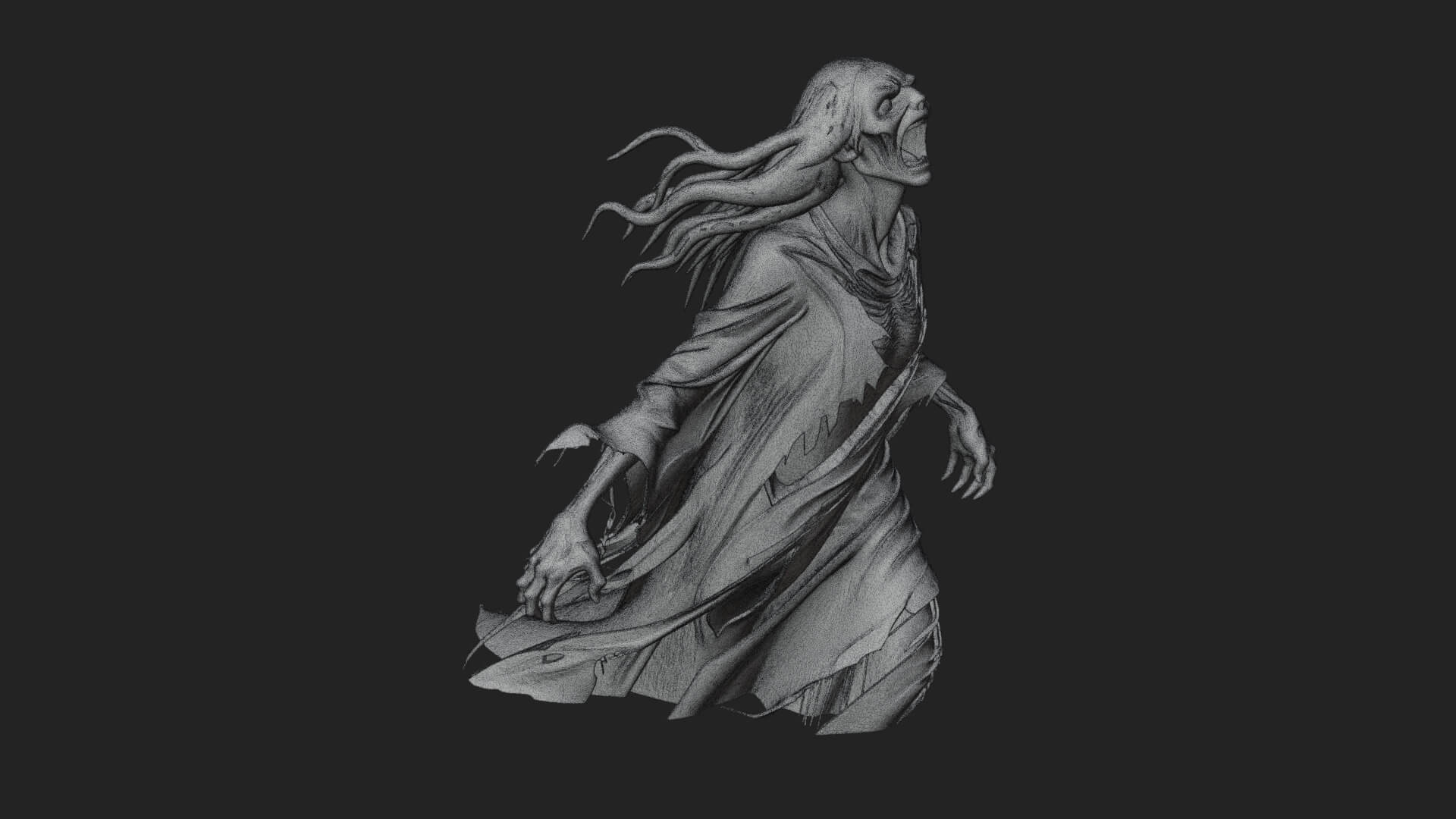 Floating Ghost Statue Design 10 3D Print Model 3D Model