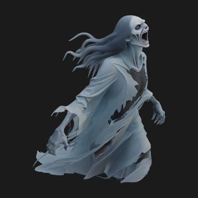 Floating Ghost Statue Design 10 3D Print Model