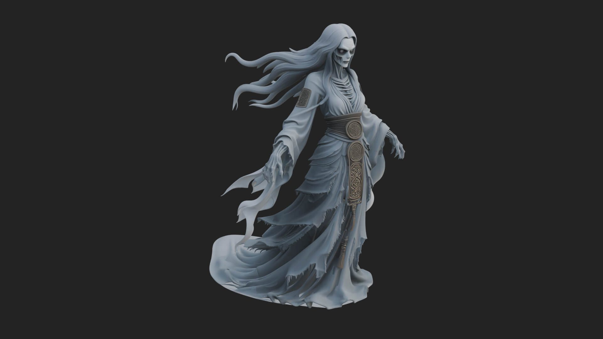 Floating Ghost Statue Design 11 3D Print Model 3D Model