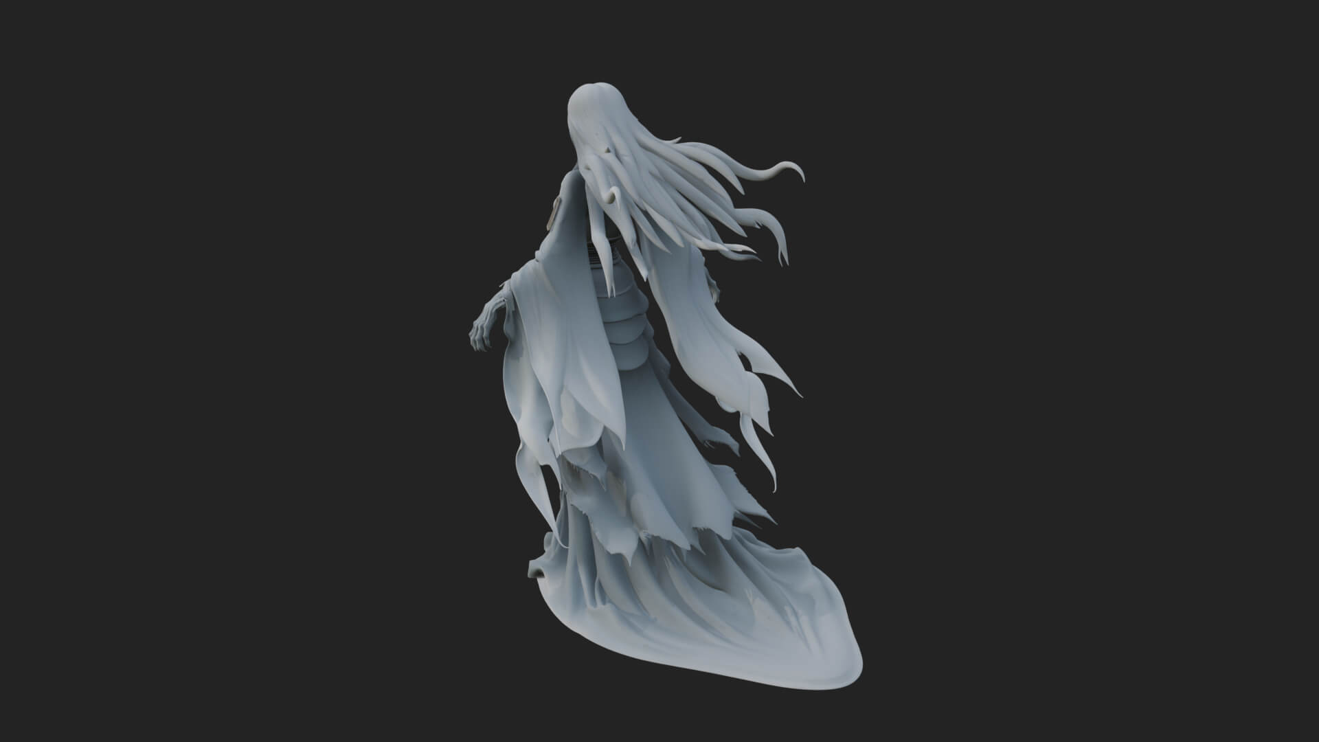Floating Ghost Statue Design 11 3D Print Model 3D Model