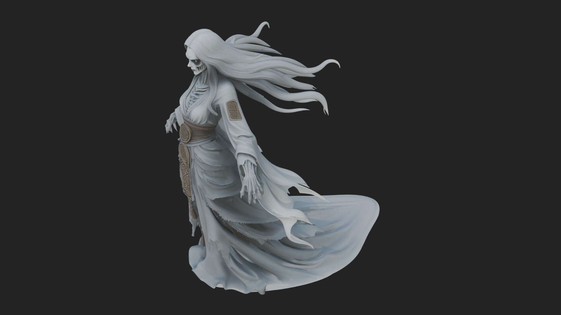 Floating Ghost Statue Design 11 3D Print Model 3D Model
