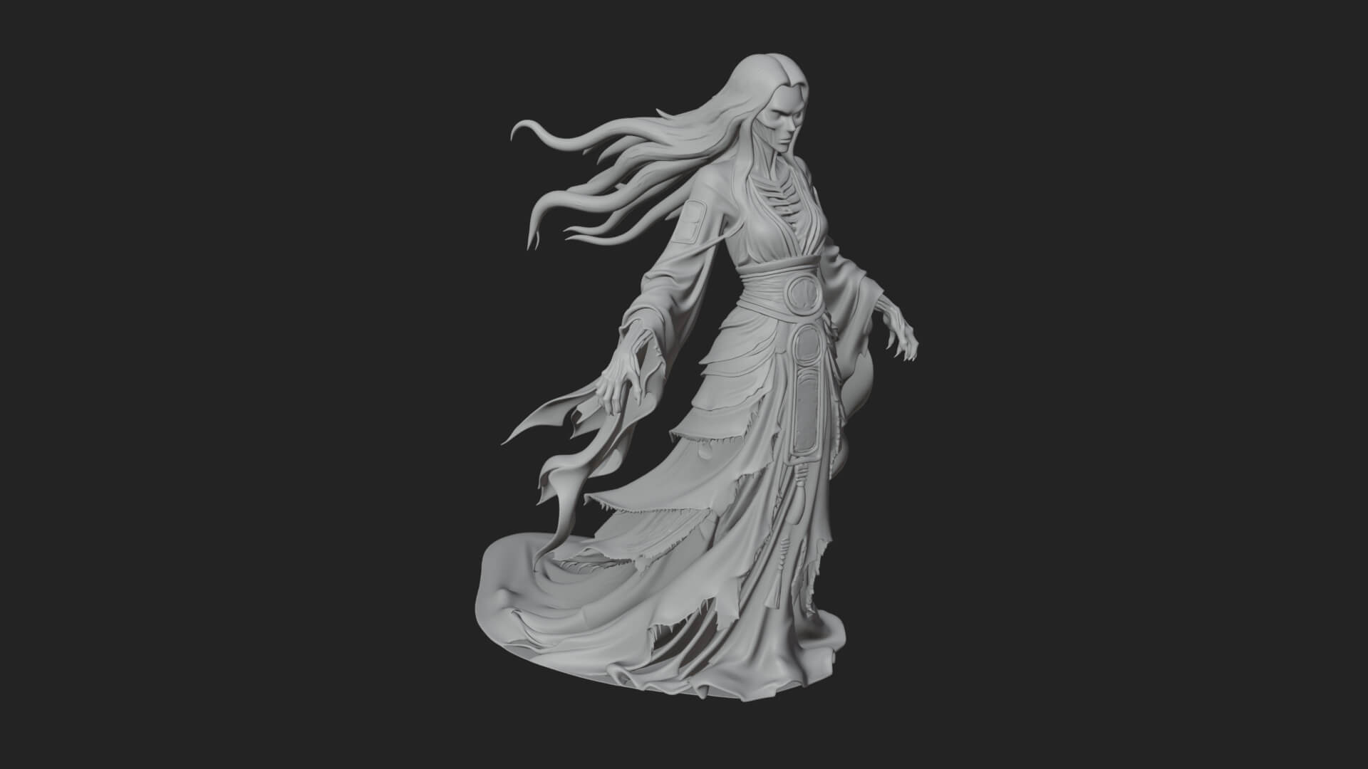 Floating Ghost Statue Design 11 3D Print Model 3D Model