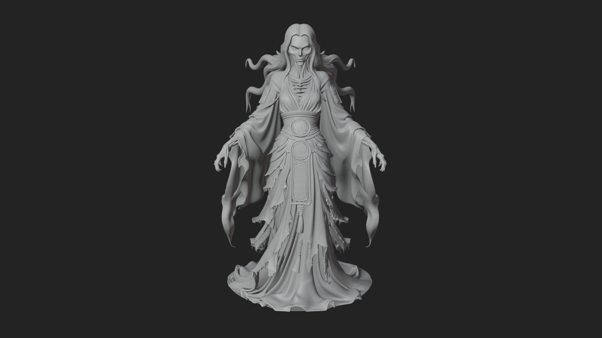 Floating Ghost Statue Design 11 3D Print Model 3D Model