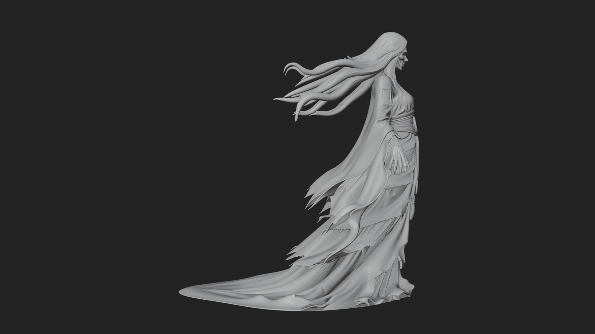 Floating Ghost Statue Design 11 3D Print Model 3D Model