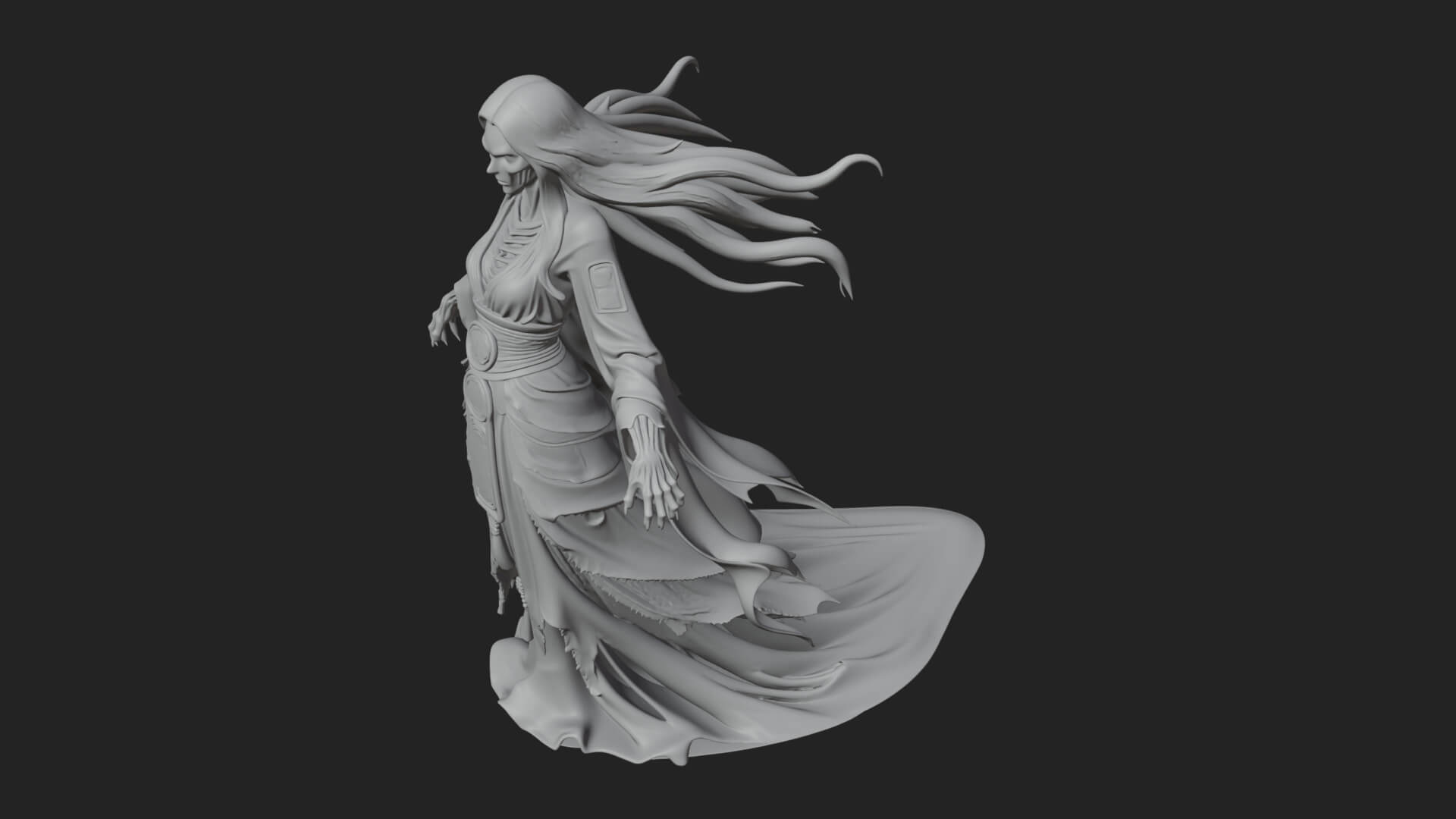 Floating Ghost Statue Design 11 3D Print Model 3D Model