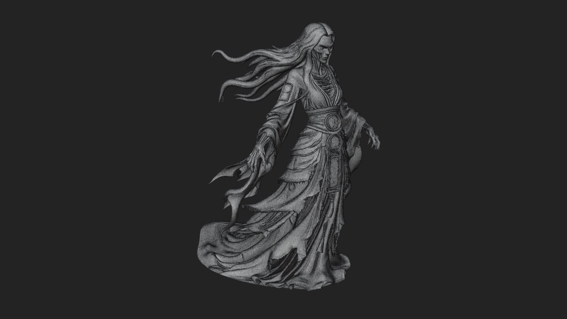 Floating Ghost Statue Design 11 3D Print Model 3D Model