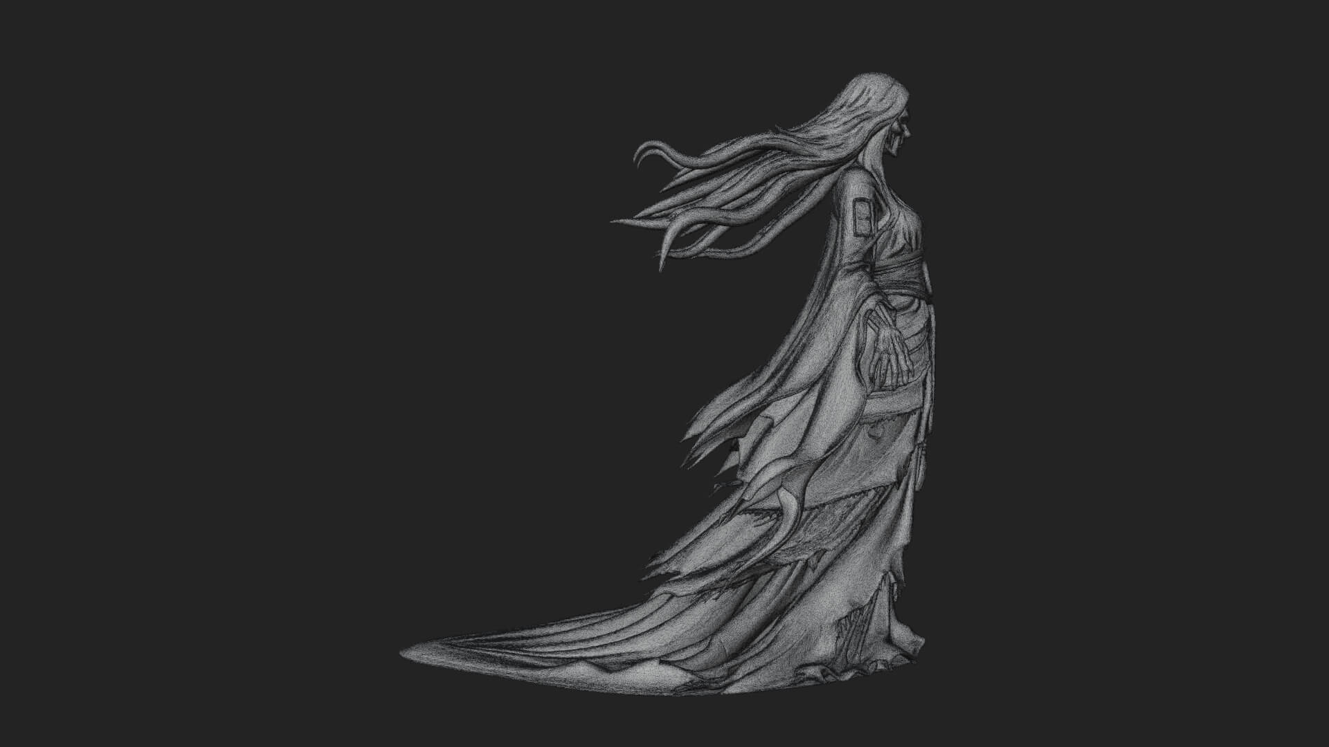 Floating Ghost Statue Design 11 3D Print Model 3D Model
