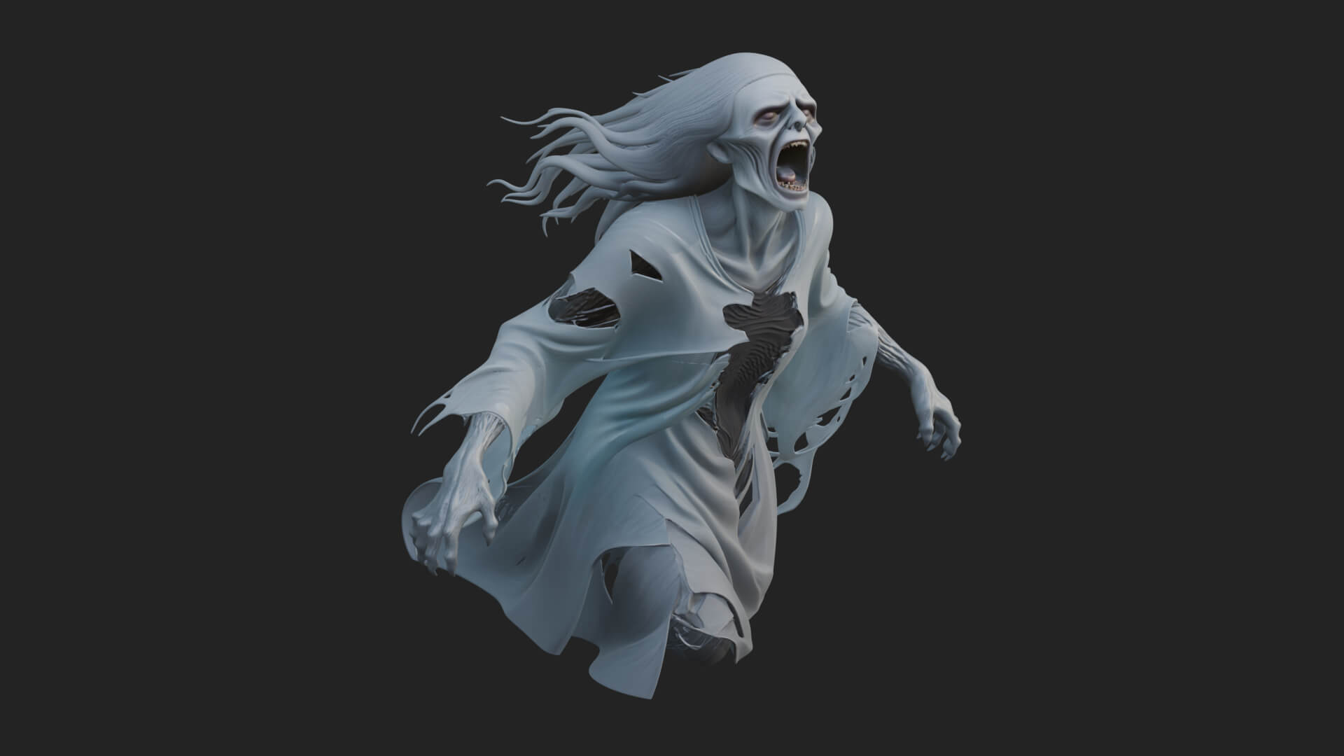 Floating Ghost Statue Design 4 3D Print Model 3D Model