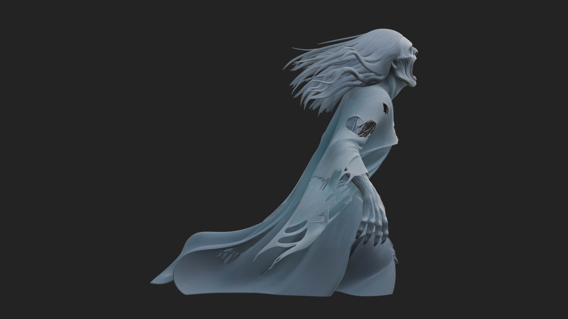 Floating Ghost Statue Design 4 3D Print Model 3D Model