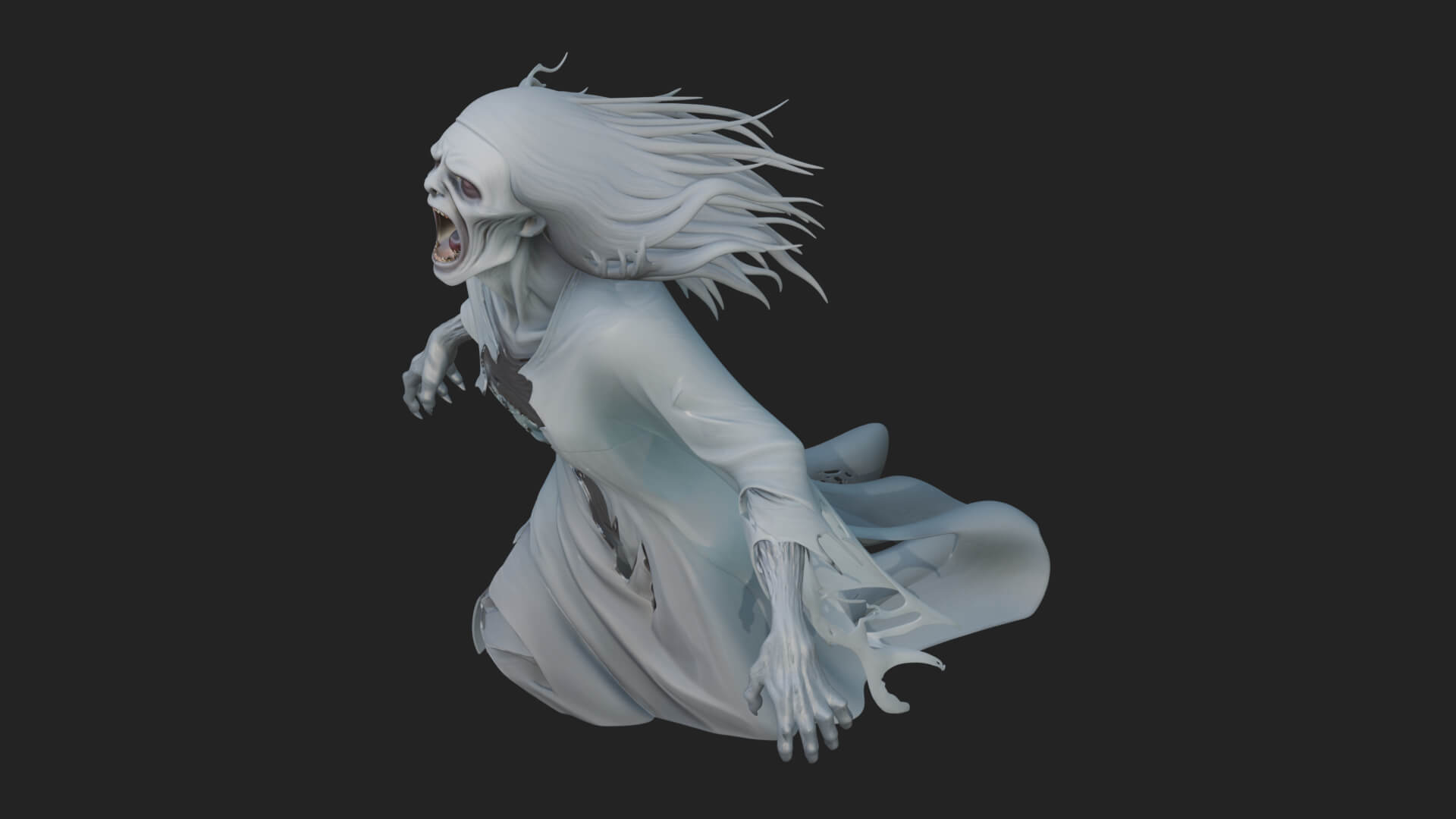 Floating Ghost Statue Design 4 3D Print Model 3D Model
