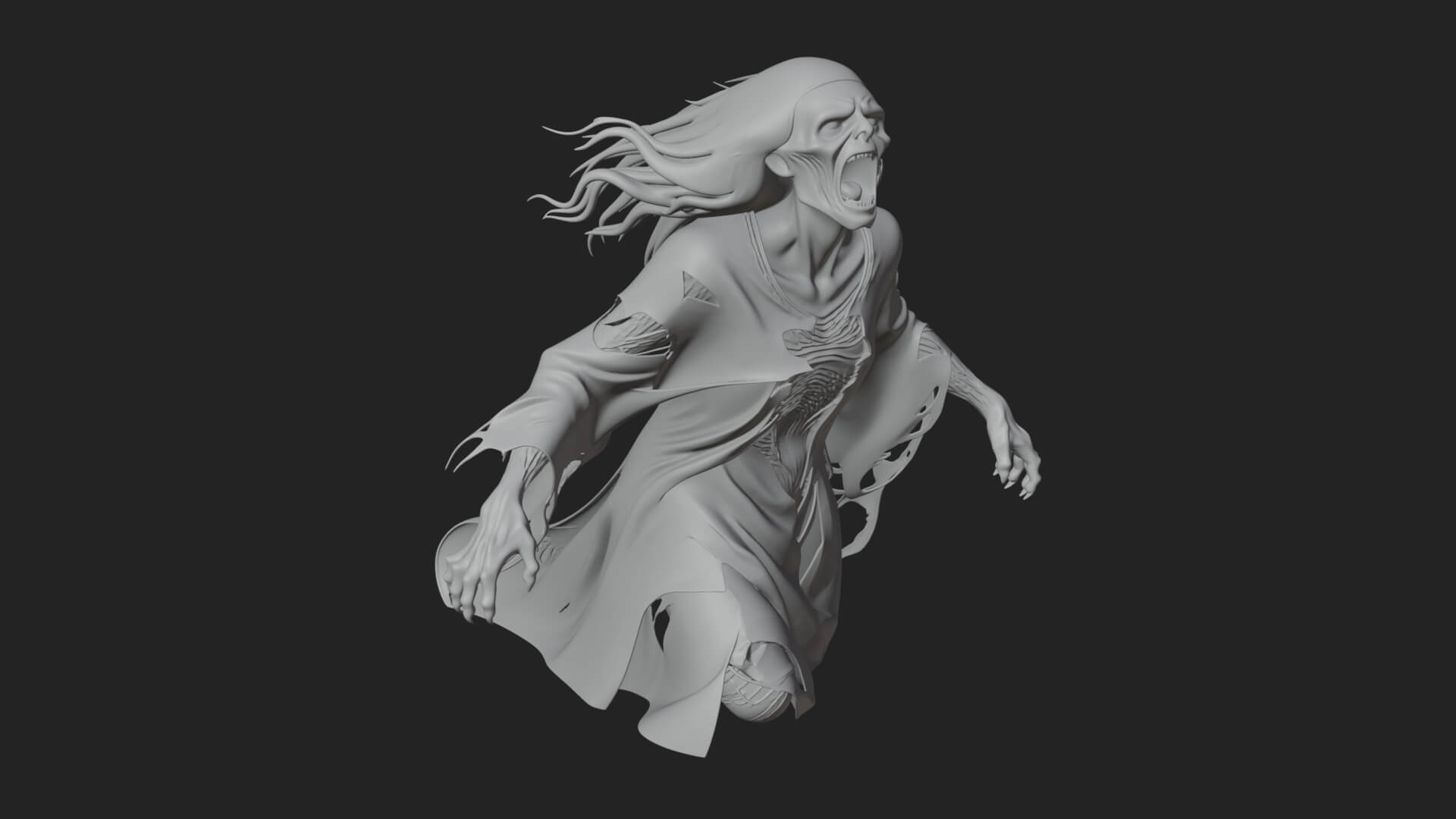 Floating Ghost Statue Design 4 3D Print Model 3D Model
