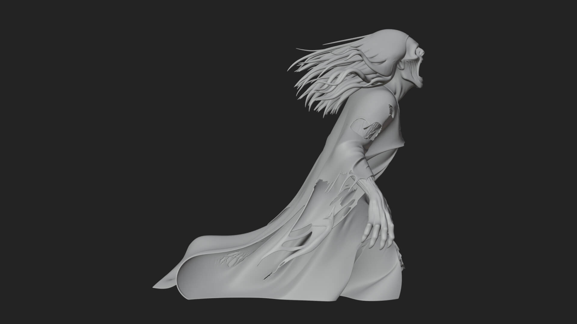 Floating Ghost Statue Design 4 3D Print Model 3D Model