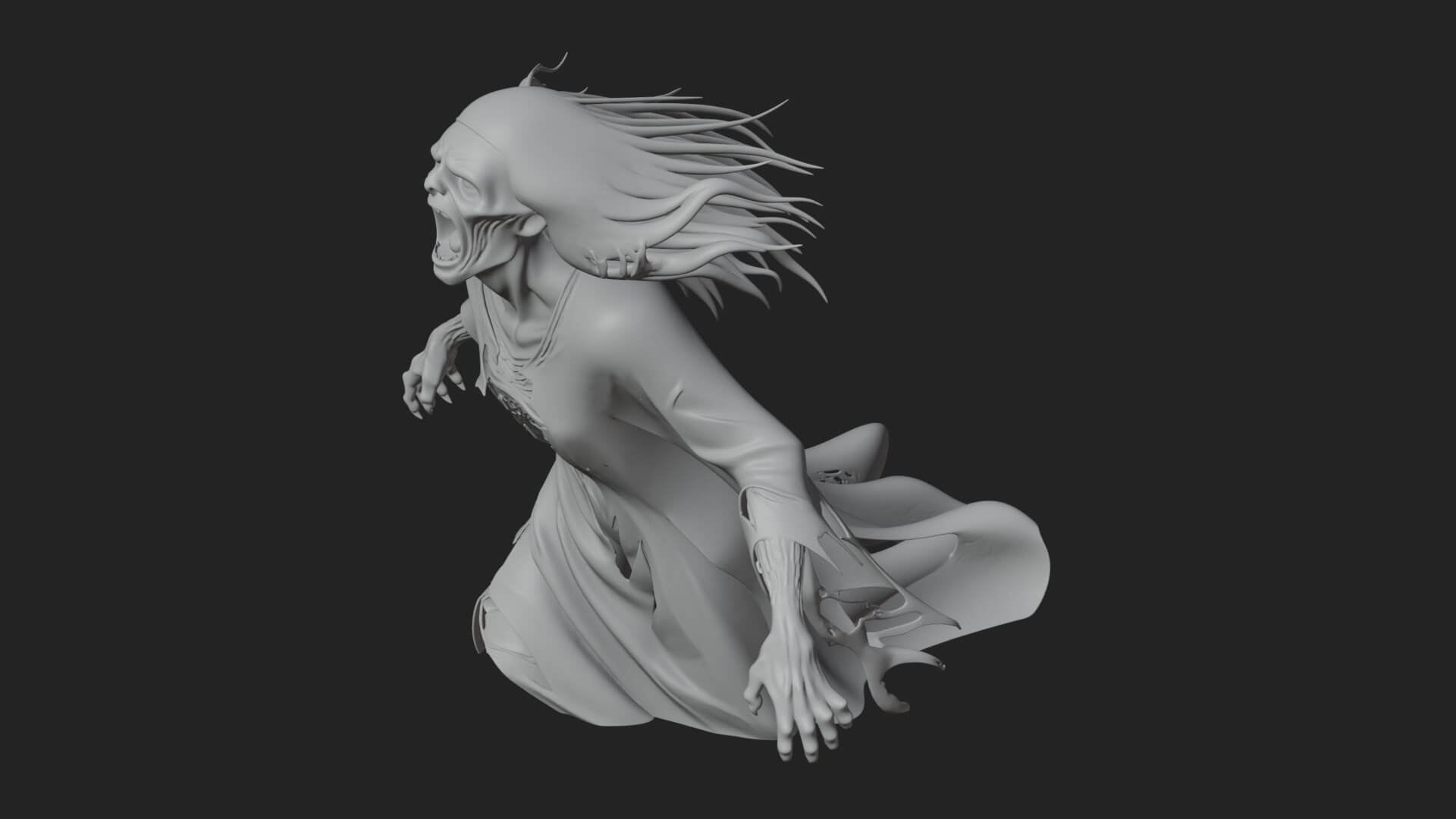 Floating Ghost Statue Design 4 3D Print Model 3D Model