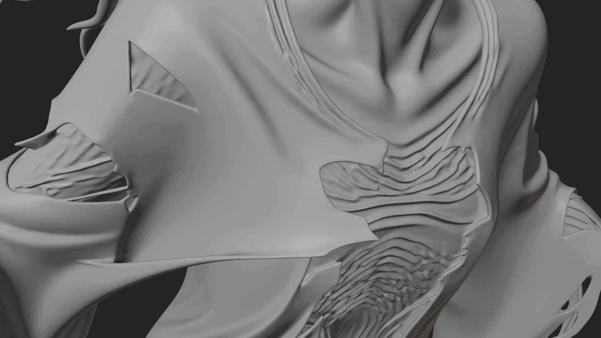 Floating Ghost Statue Design 4 3D Print Model 3D Model