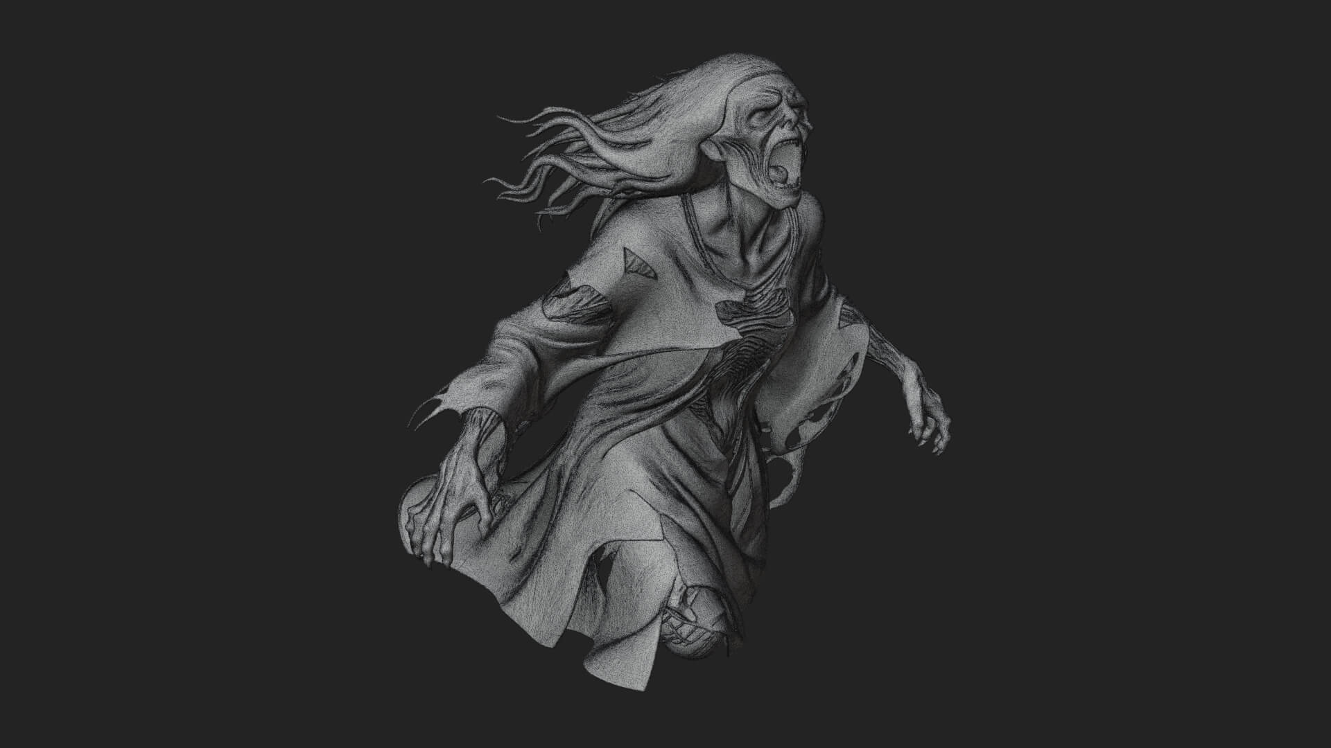 Floating Ghost Statue Design 4 3D Print Model 3D Model