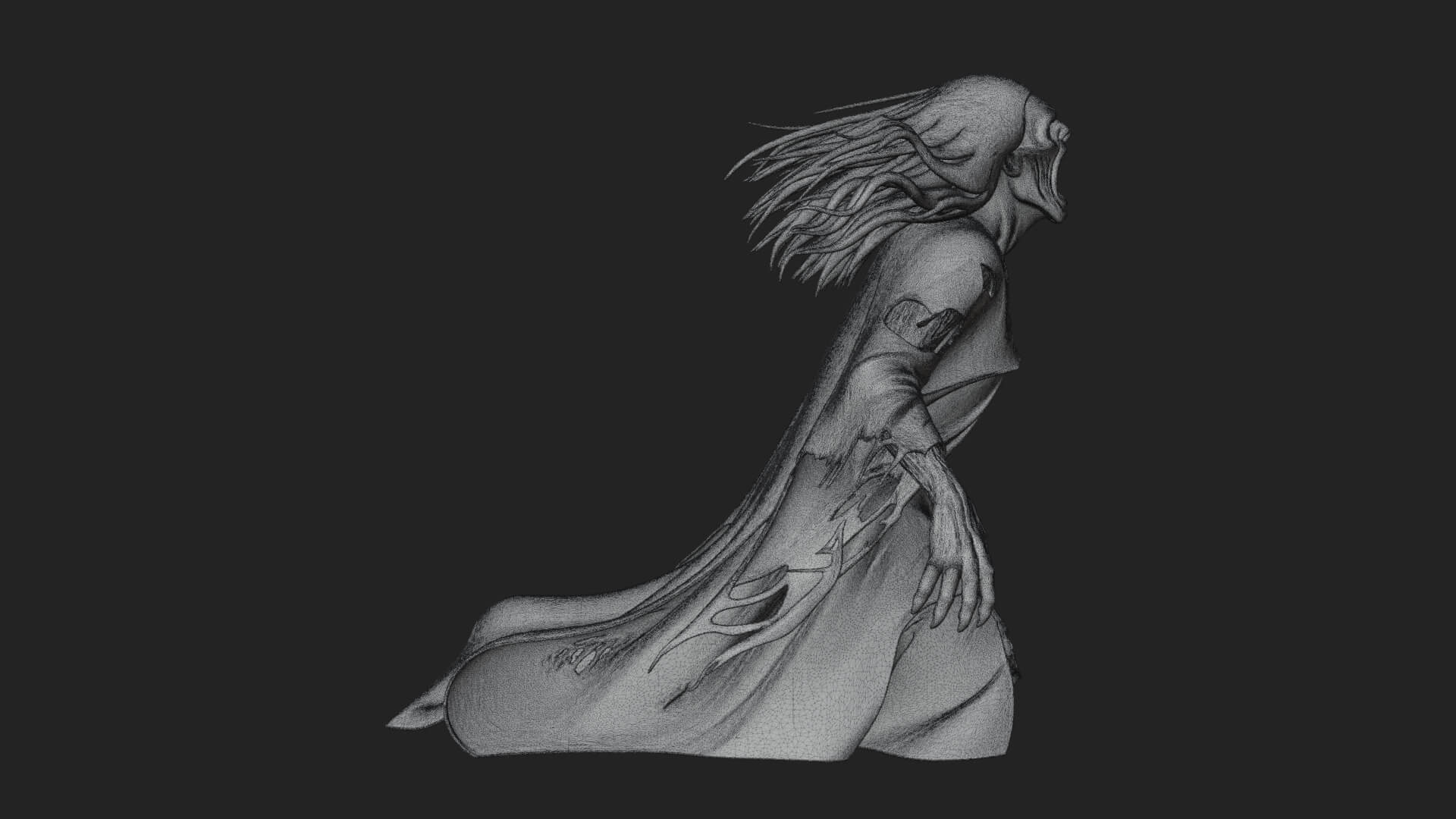 Floating Ghost Statue Design 4 3D Print Model 3D Model