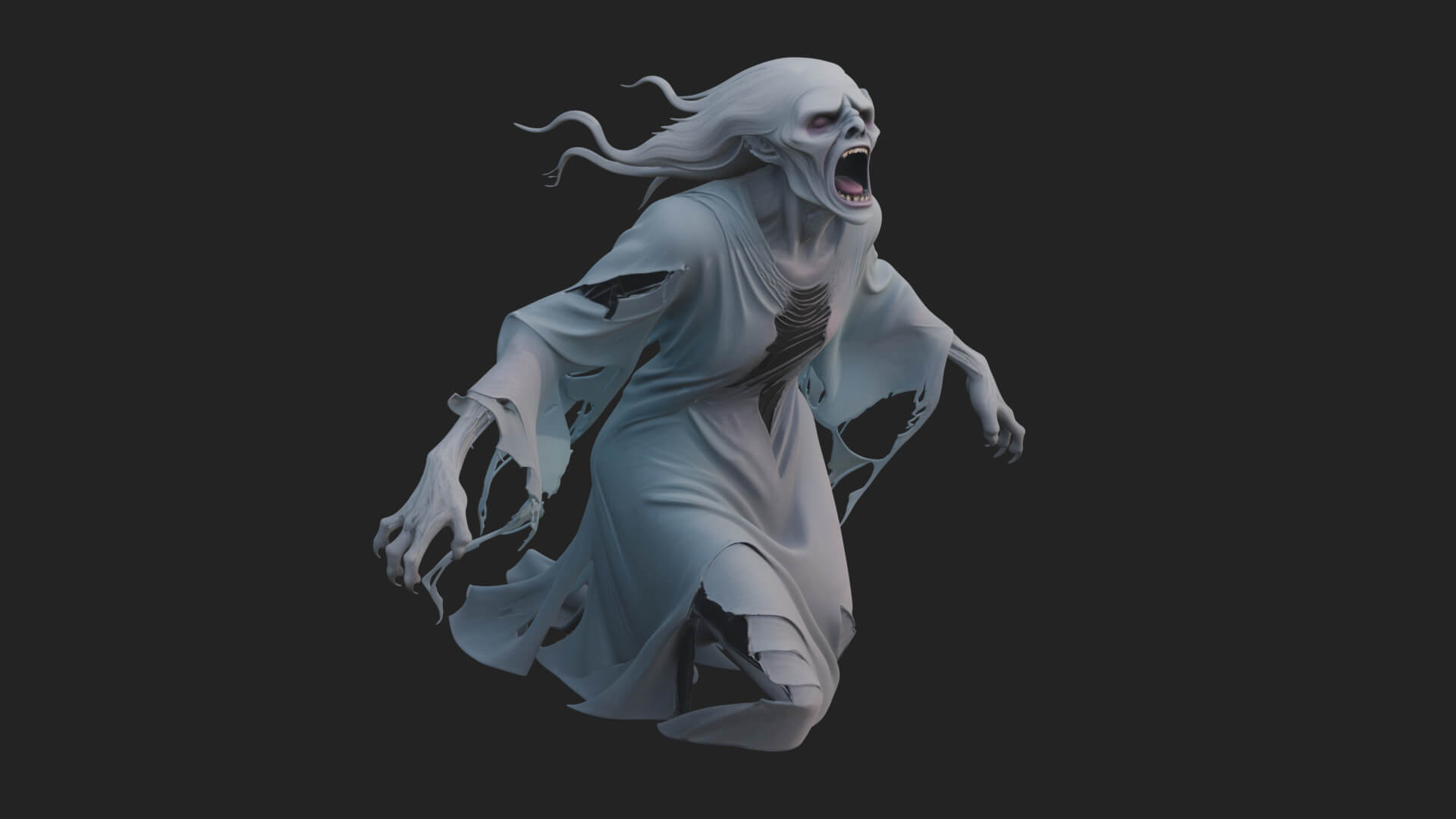 Floating Ghost Statue Design 5 3D Print Model 3D Model