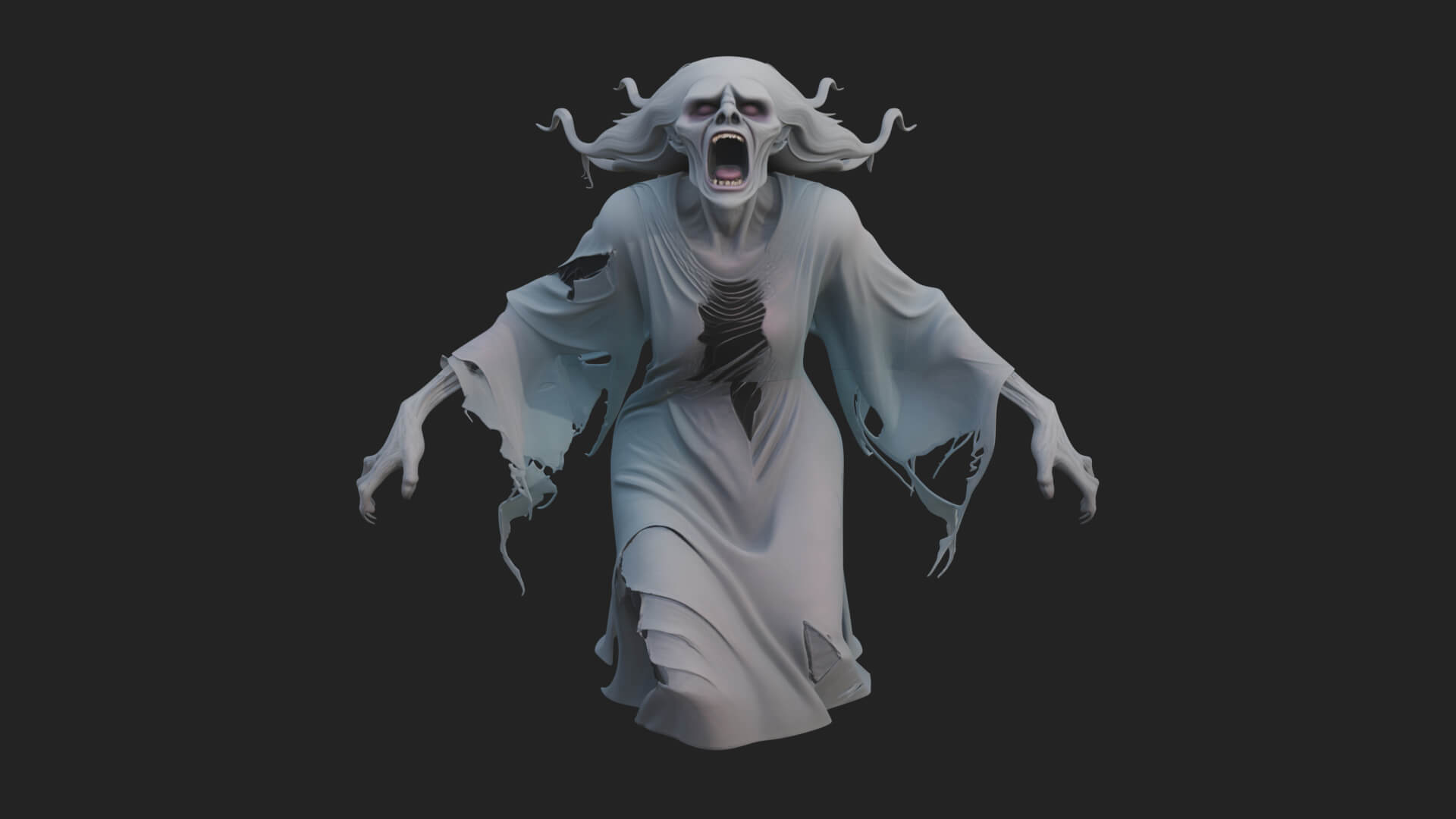 Floating Ghost Statue Design 5 3D Print Model 3D Model
