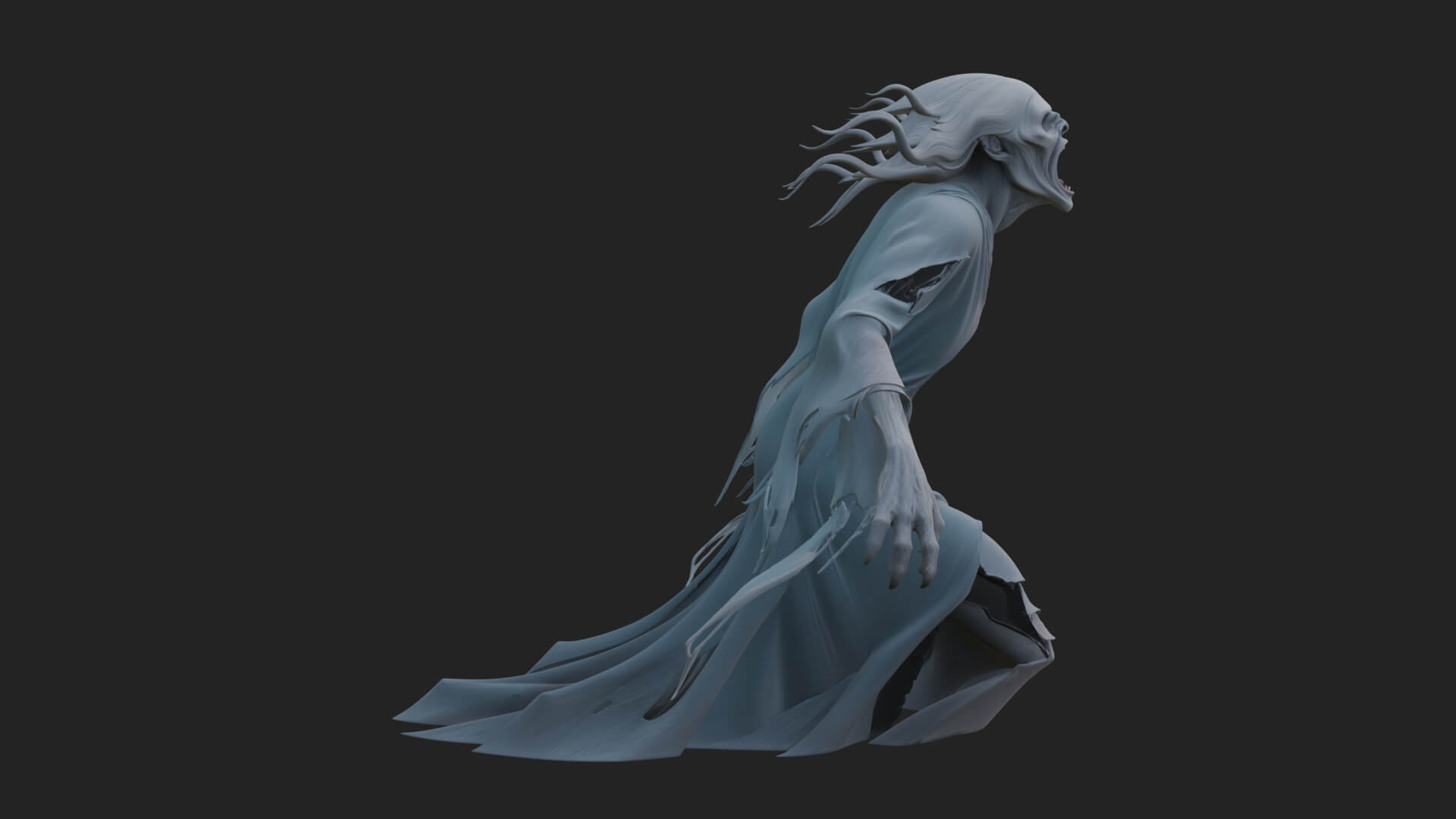 Floating Ghost Statue Design 5 3D Print Model 3D Model