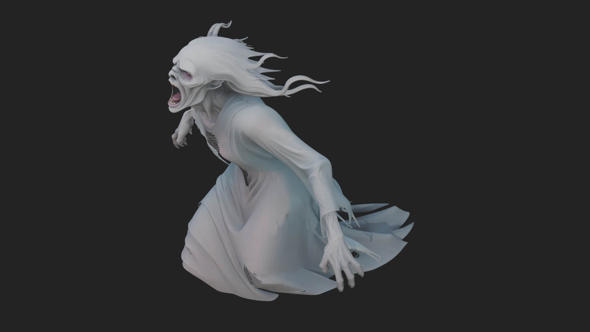 Floating Ghost Statue Design 5 3D Print Model 3D Model