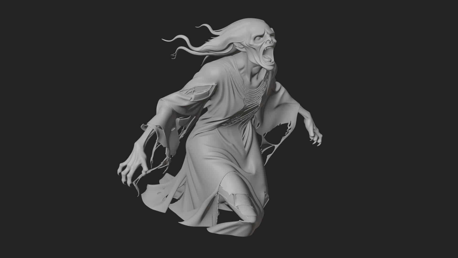 Floating Ghost Statue Design 5 3D Print Model 3D Model