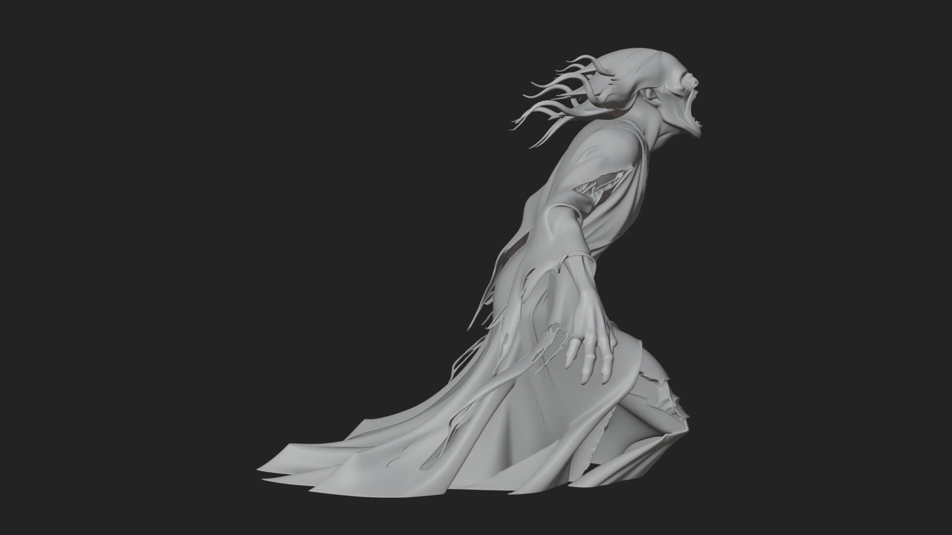 Floating Ghost Statue Design 5 3D Print Model 3D Model