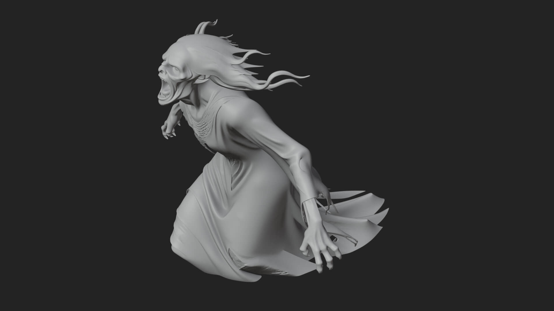 Floating Ghost Statue Design 5 3D Print Model 3D Model