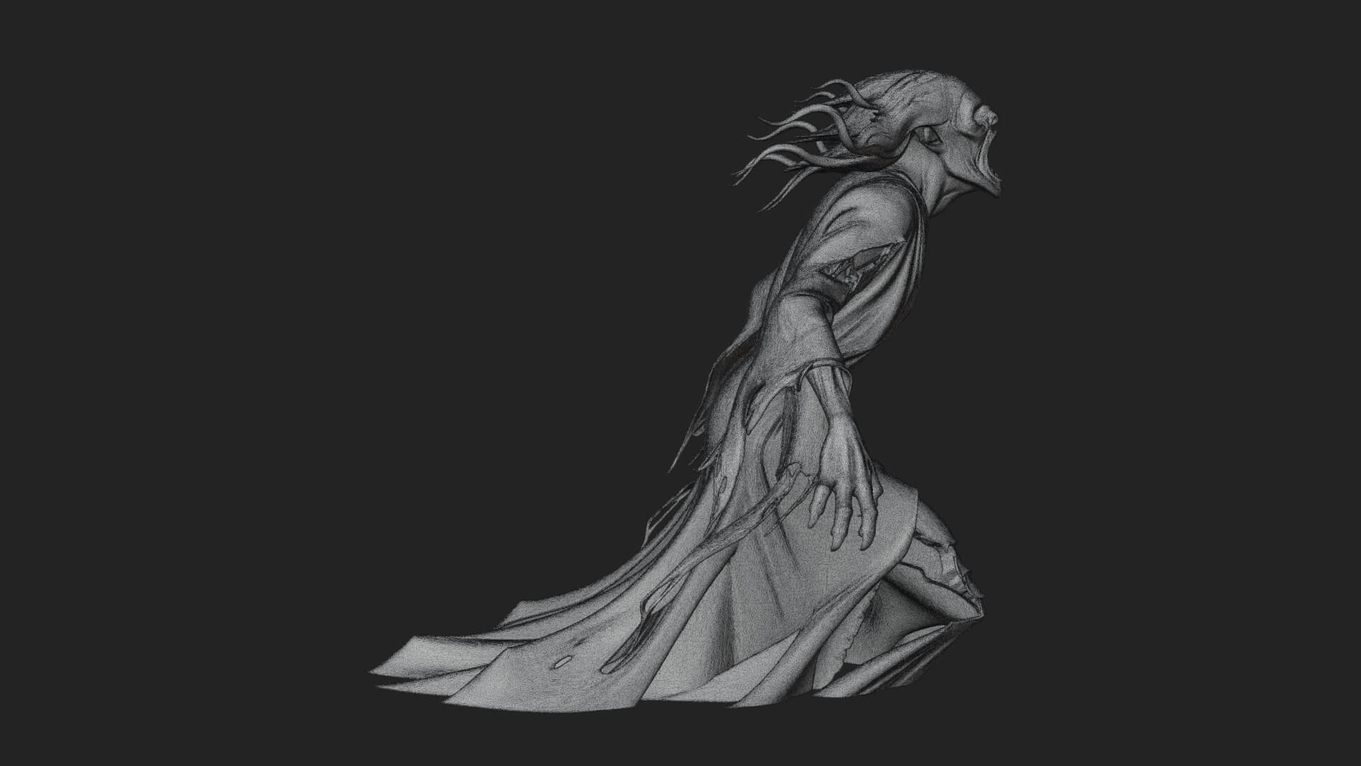 Floating Ghost Statue Design 5 3D Print Model 3D Model