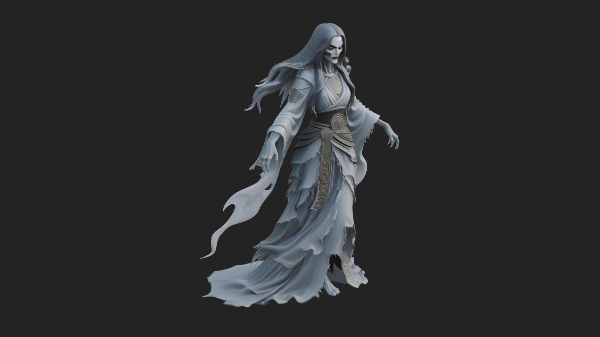 Floating Ghost Statue Design 6 3D Print Model 3D Model
