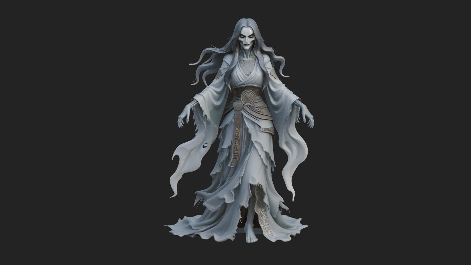 Floating Ghost Statue Design 6 3D Print Model 3D Model