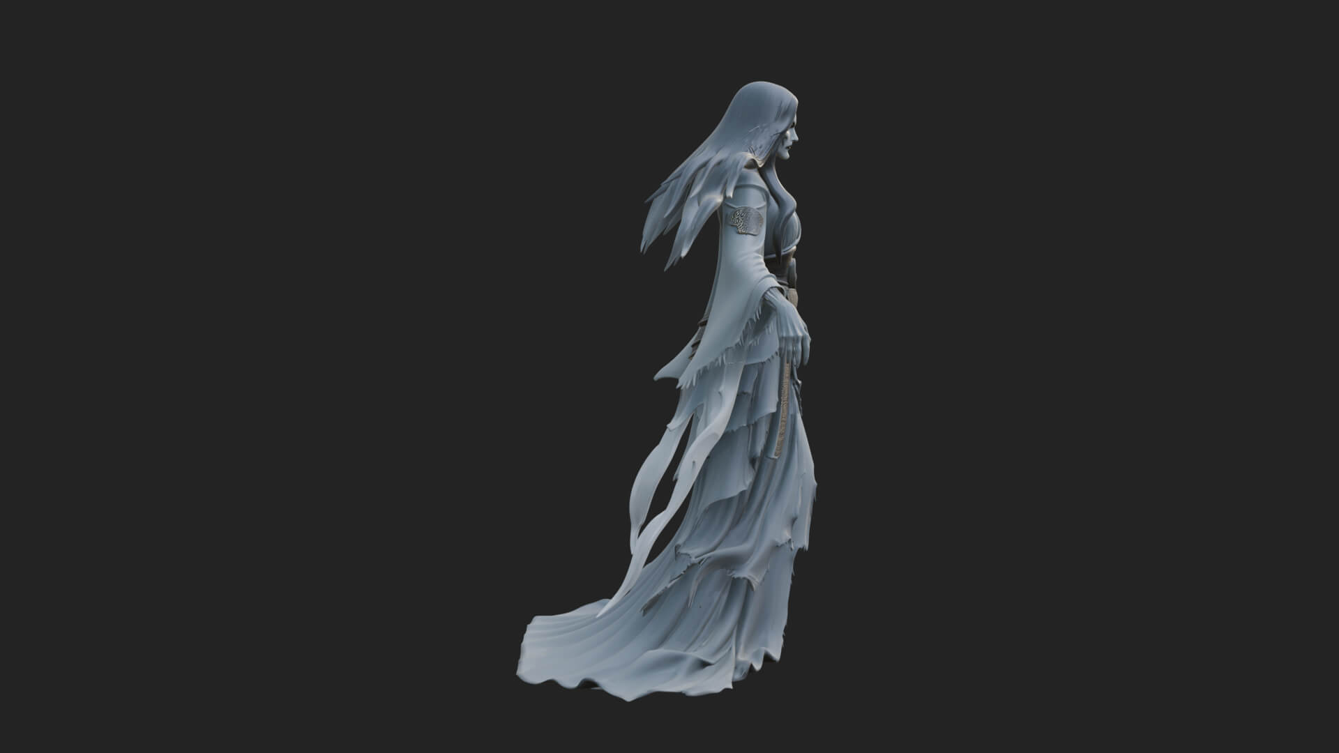 Floating Ghost Statue Design 6 3D Print Model 3D Model
